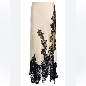 Ronny Kobo Cream Satin Skirt